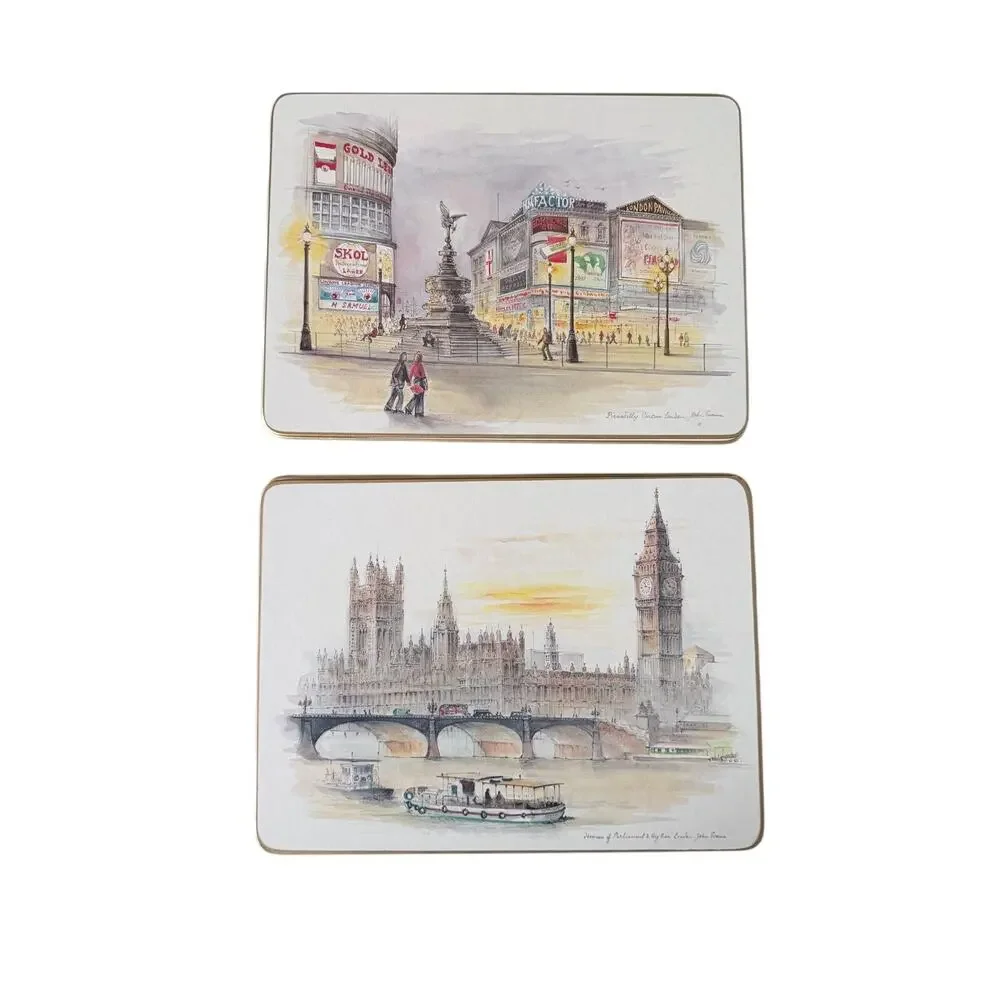Vintage clover leaf London table mats  with box United Kingdom made set of 6